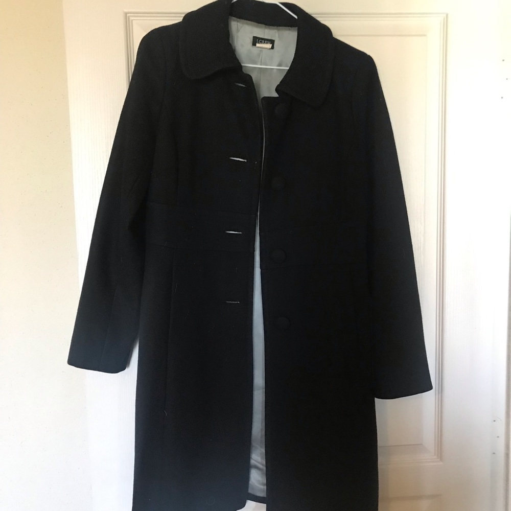 J. CREW BLACK TRENCH COAT